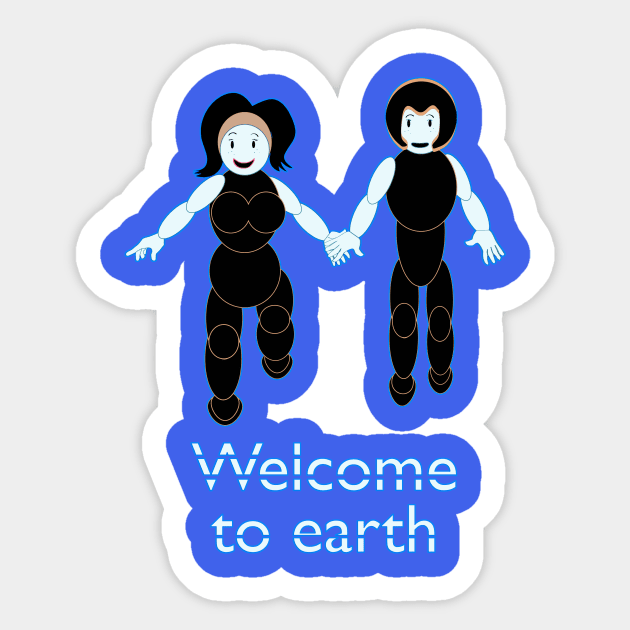 Welcome To Earth V3 Sticker by walil designer